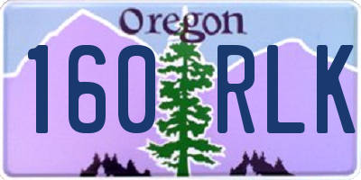 OR license plate 160RLK