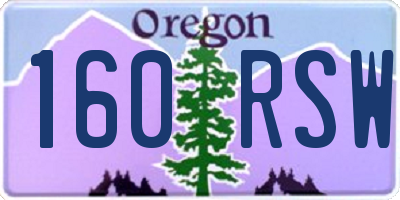 OR license plate 160RSW