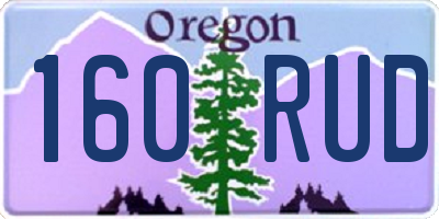 OR license plate 160RUD