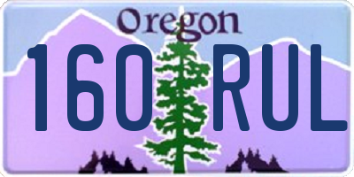 OR license plate 160RUL