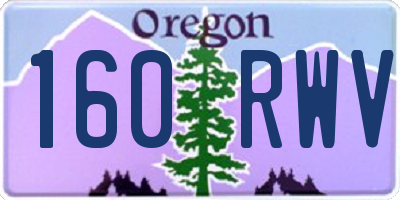 OR license plate 160RWV