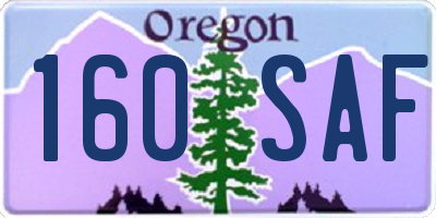 OR license plate 160SAF