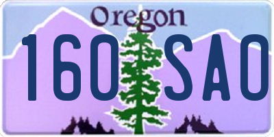 OR license plate 160SAO