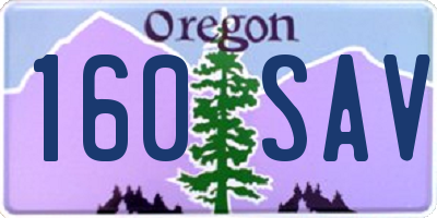 OR license plate 160SAV