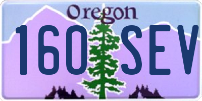 OR license plate 160SEV