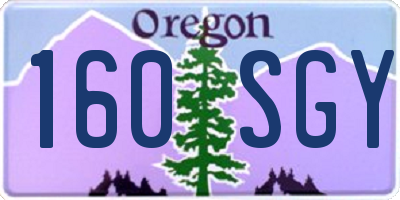 OR license plate 160SGY