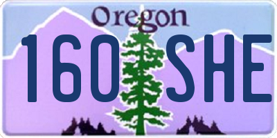 OR license plate 160SHE