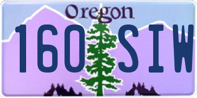 OR license plate 160SIW