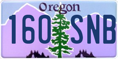 OR license plate 160SNB