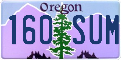 OR license plate 160SUM