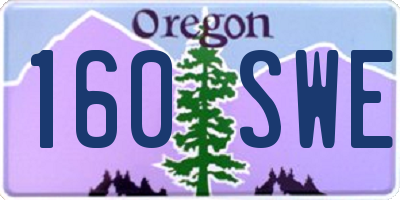 OR license plate 160SWE