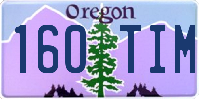OR license plate 160TIM