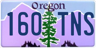 OR license plate 160TNS