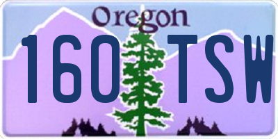OR license plate 160TSW