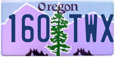 OR license plate 160TWX
