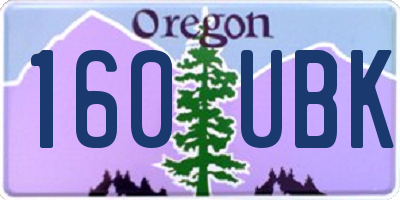 OR license plate 160UBK