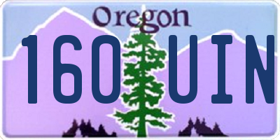 OR license plate 160UIN
