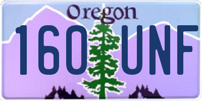 OR license plate 160UNF