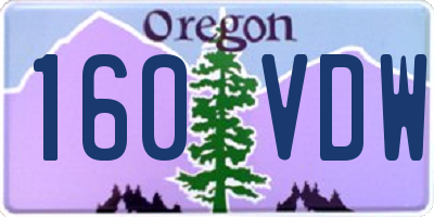 OR license plate 160VDW
