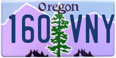 OR license plate 160VNY