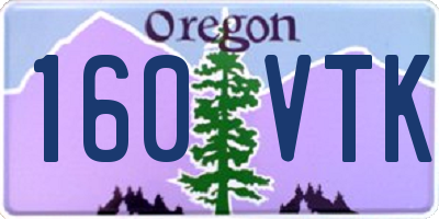 OR license plate 160VTK