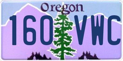 OR license plate 160VWC