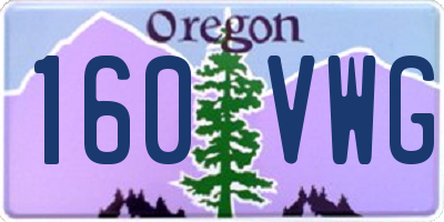 OR license plate 160VWG