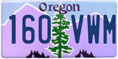 OR license plate 160VWM