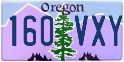 OR license plate 160VXY