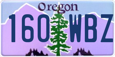 OR license plate 160WBZ