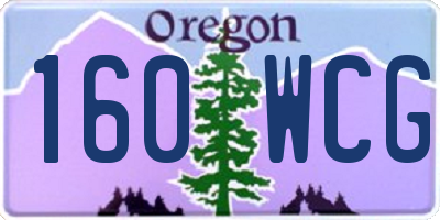 OR license plate 160WCG
