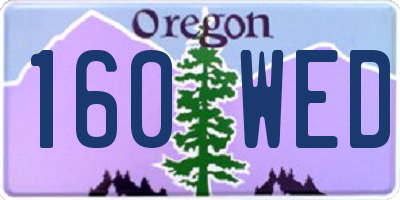 OR license plate 160WED