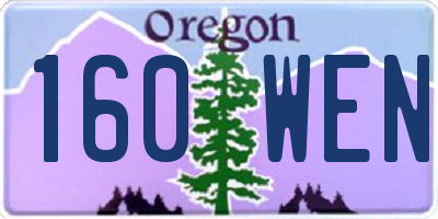OR license plate 160WEN