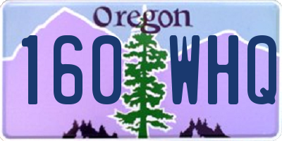 OR license plate 160WHQ