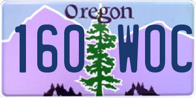 OR license plate 160WOC