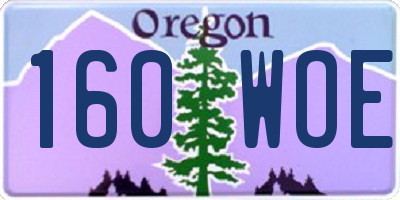OR license plate 160WOE