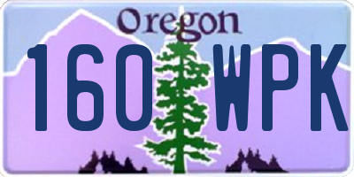 OR license plate 160WPK