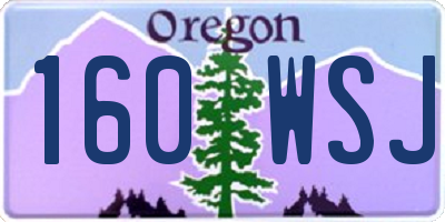 OR license plate 160WSJ