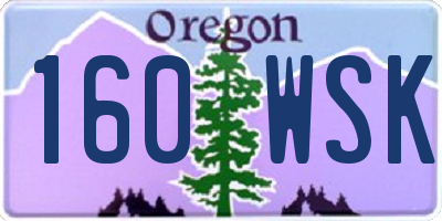 OR license plate 160WSK