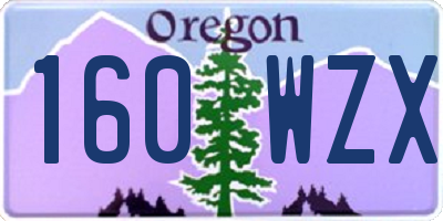 OR license plate 160WZX
