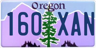 OR license plate 160XAN