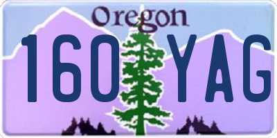 OR license plate 160YAG