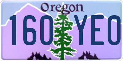 OR license plate 160YEO