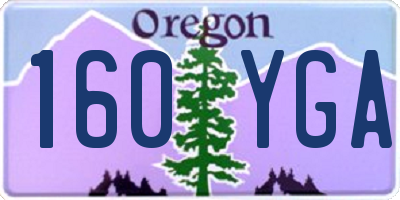 OR license plate 160YGA