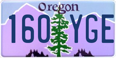 OR license plate 160YGE