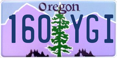 OR license plate 160YGI