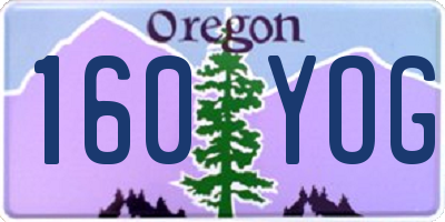 OR license plate 160YOG
