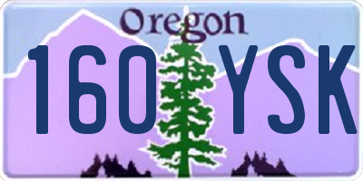 OR license plate 160YSK