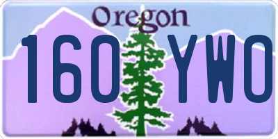 OR license plate 160YWO