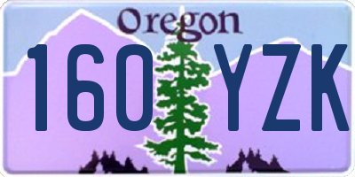 OR license plate 160YZK
